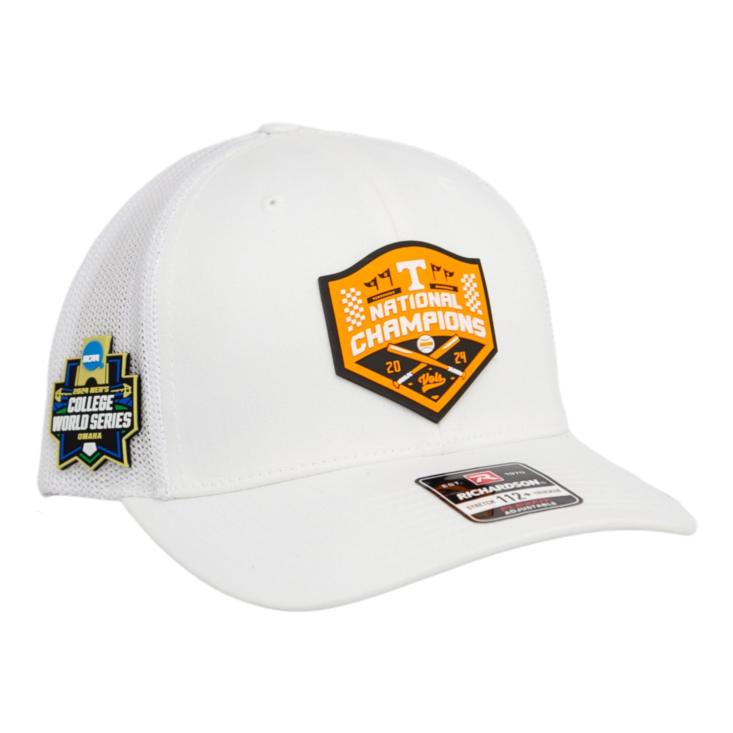 Tennessee Volunteers 2024 NCAA Men's College World Series Champions 3D Snapback Trucker Hat- White