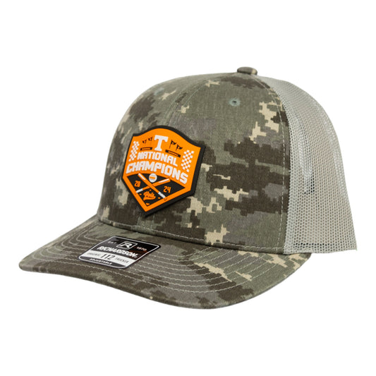 Tennessee Volunteers 2024 Men's College World Series Champions 3D Snapback Trucker Hat- Military Digital Camo