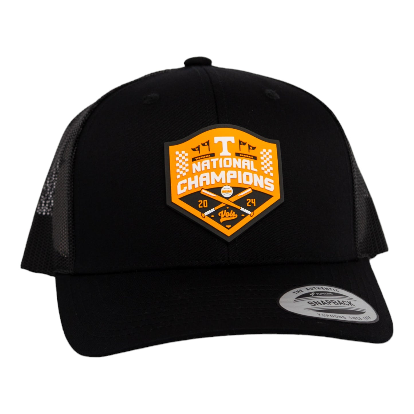 Tennessee Volunteers 2024 Men's College World Series Champions 3D YP Snapback Trucker Hat- Black