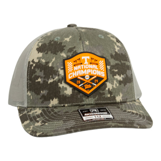 Tennessee Volunteers 2024 Men's College World Series Champions 3D Snapback Trucker Hat- Military Digital Camo