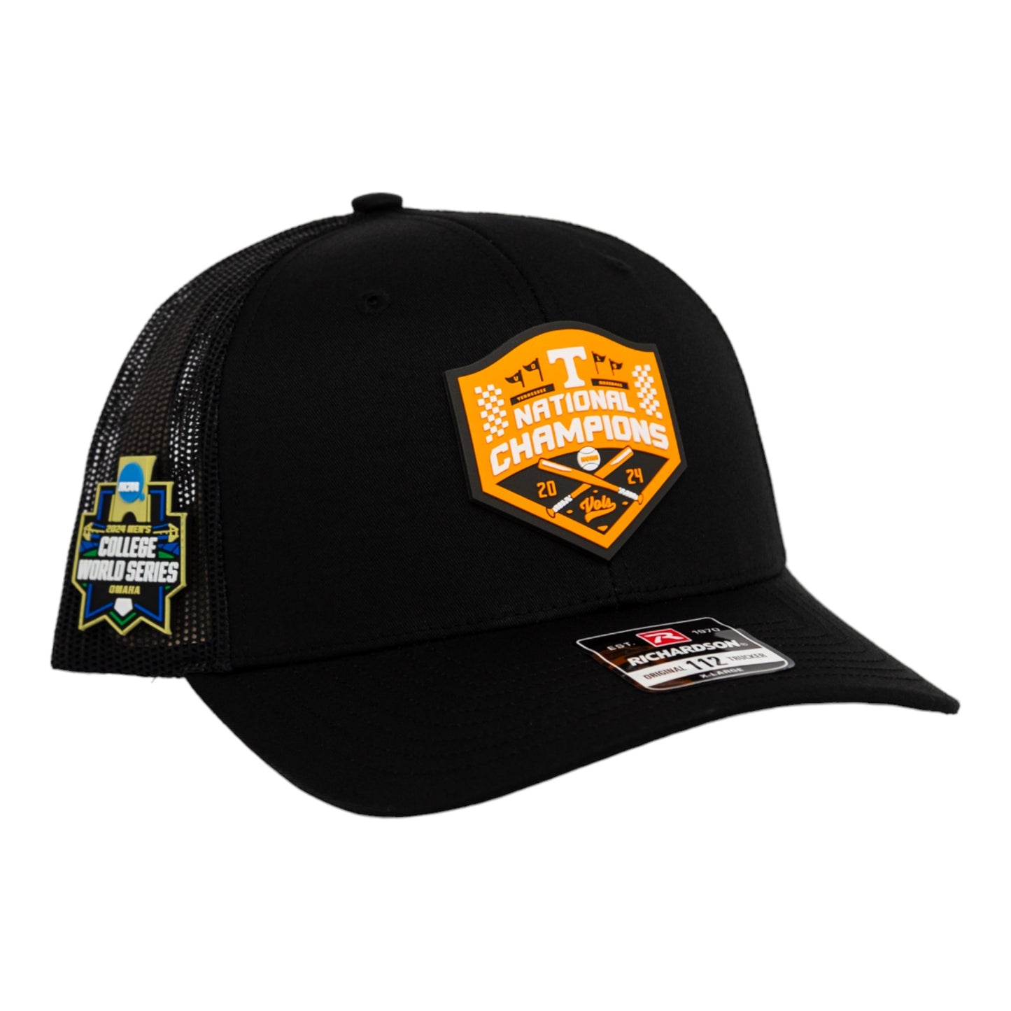 Tennessee Volunteers 2024 NCAA Men's College World Series Champions 3D Snapback Trucker Hat- Black