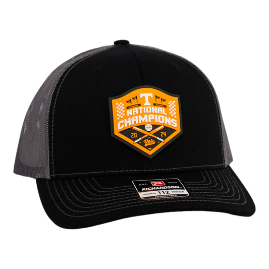 Tennessee Volunteers 2024 Men's College World Series Champions 3D Snapback Trucker Hat- Black/ Charcoal