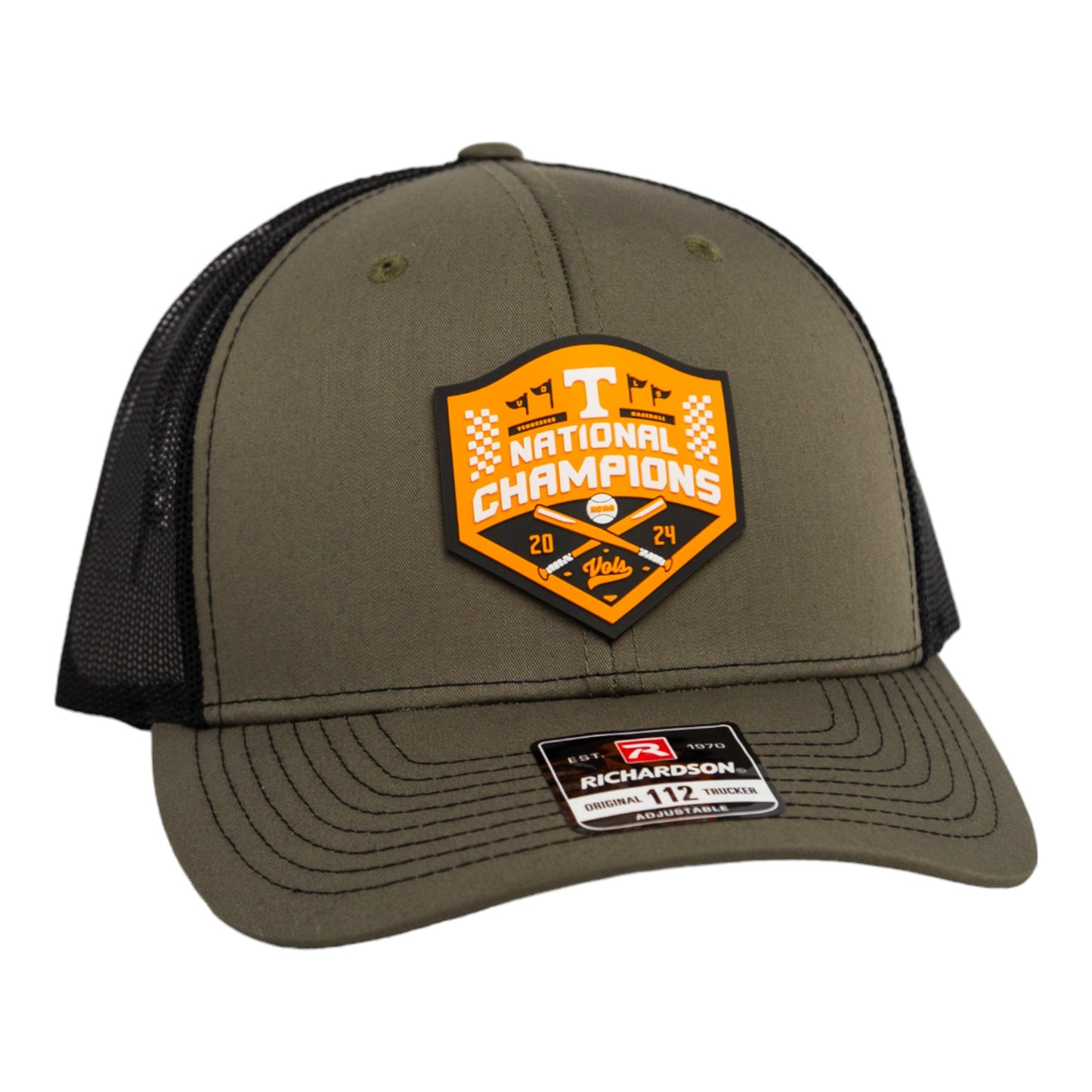 Tennessee Volunteers 2024 Men's College World Series Champions 3D Snapback Trucker Hat- Loden/ Black