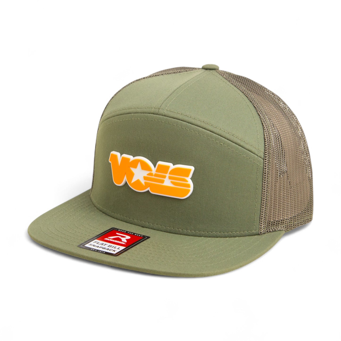 Tennessee Volunteers Retro VOLS Star Orange 3D Snapback Seven-Panel Flat Bill Trucker Hat- Loden
