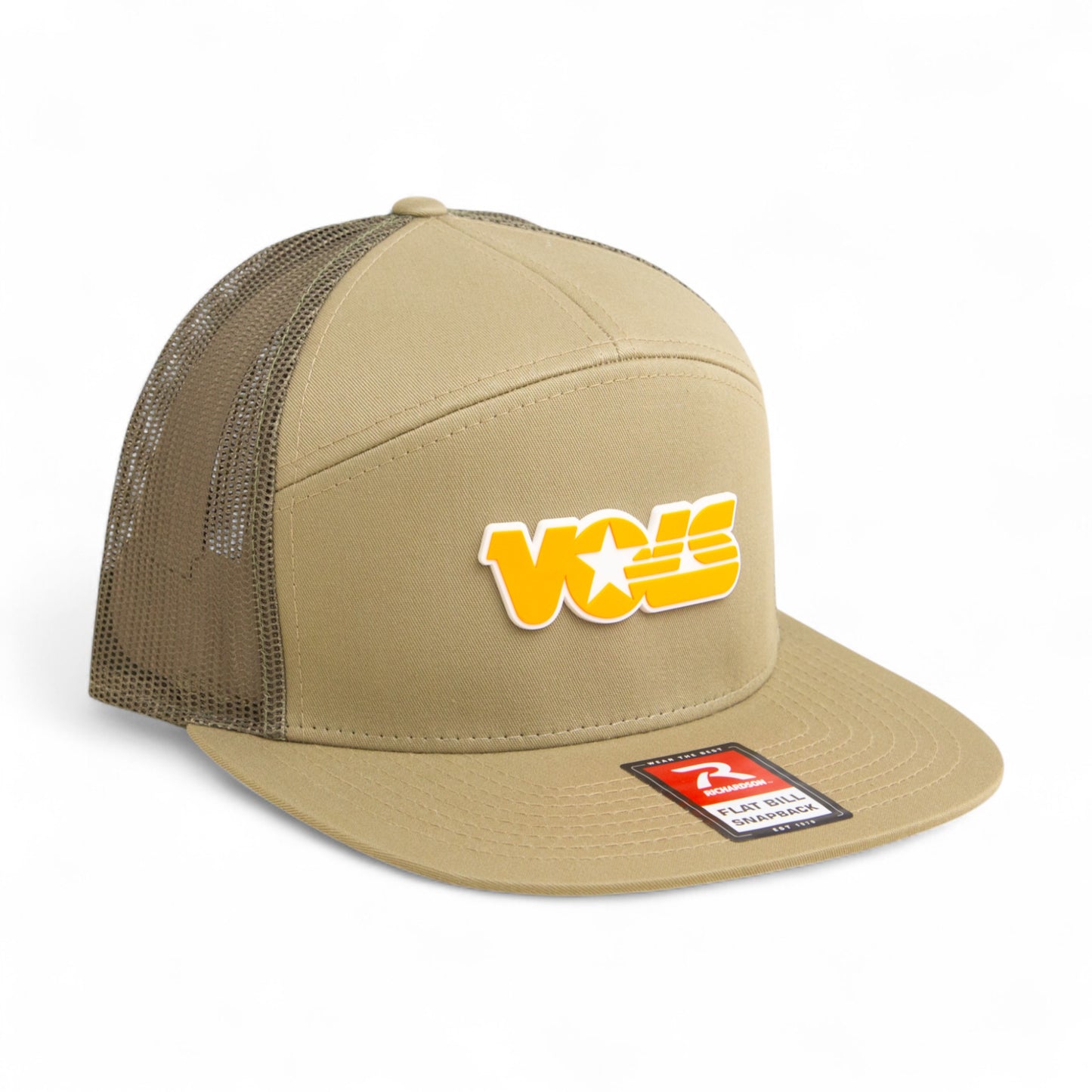 Tennessee Volunteers Retro VOLS Star Orange 3D Snapback Seven-Panel Flat Bill Trucker Hat- Pale Loden