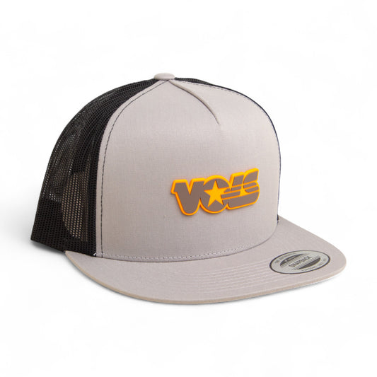 Tennessee Volunteers Retro VOLS Star Charcoal 3D YP Snapback Flat Bill Trucker Hat- Silver/ Black