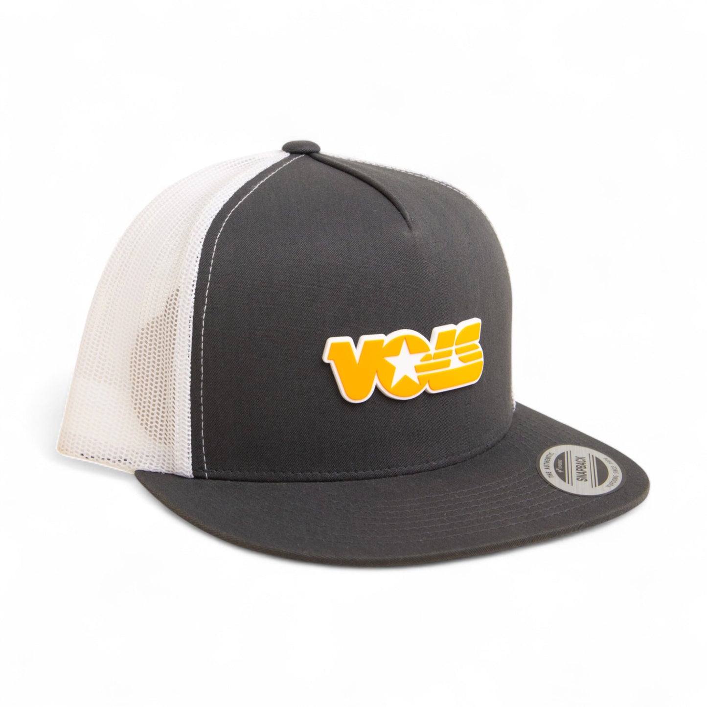 Tennessee Volunteers Retro VOLS Star Orange 3D YP Snapback Flat Bill Trucker Hat- Charcoal/ White