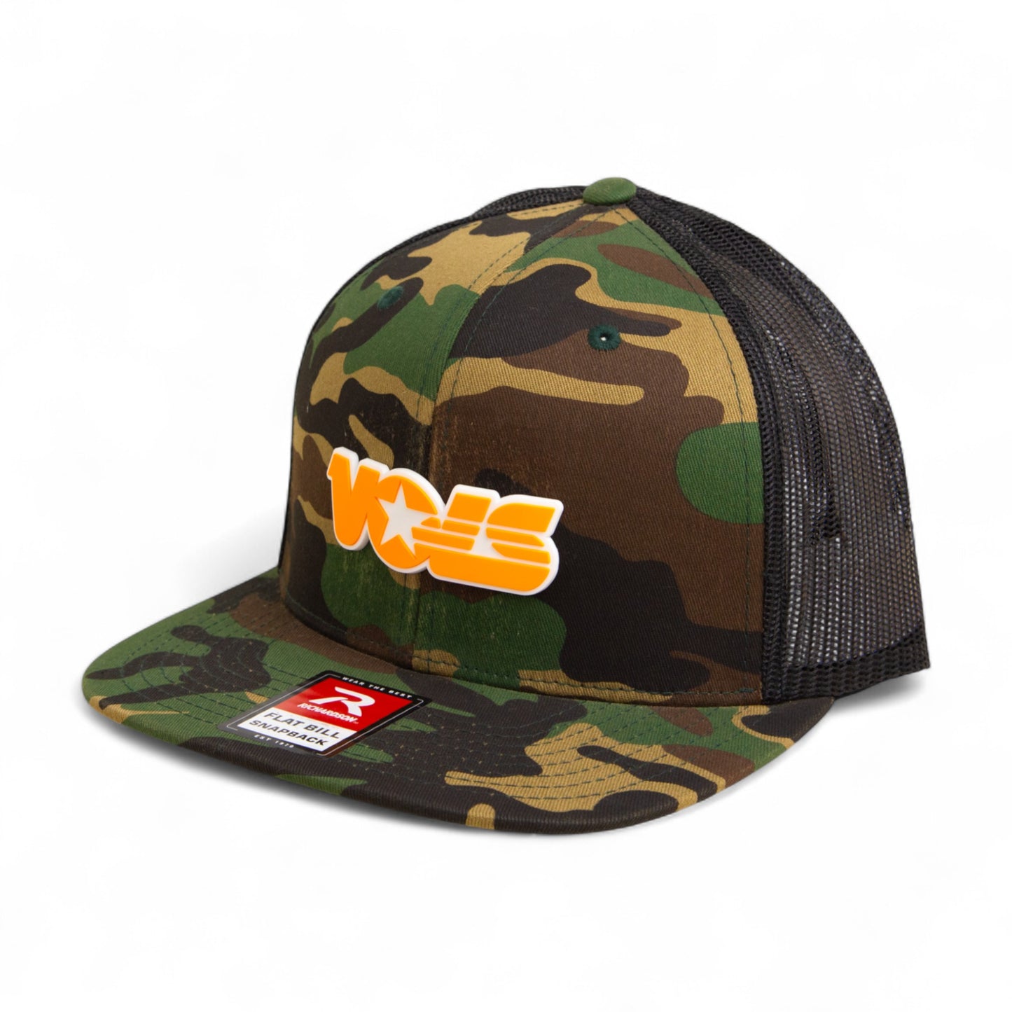 Tennessee Volunteers Retro VOLS Star Orange 3D Wool Blend Flat Bill Hat- Army Camo/ Black