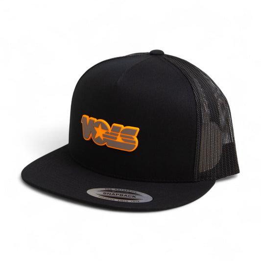 Tennessee Volunteers Retro VOLS Star Charcoal 3D YP Snapback Flat Bill Trucker Hat- Black