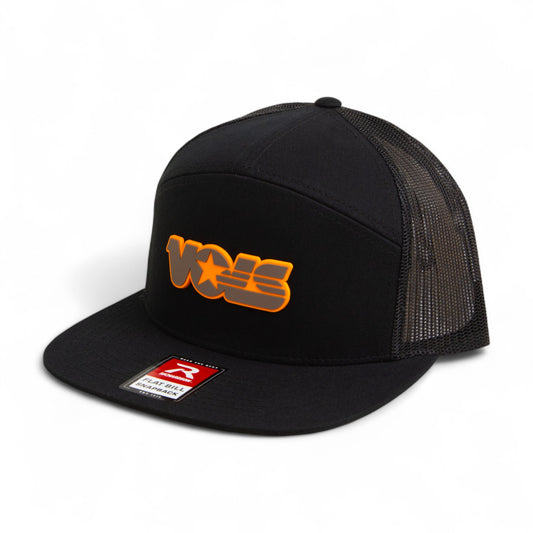 Tennessee Volunteers Retro VOLS Star Charcoal 3D Snapback Seven-Panel Flat Bill Trucker Hat- Black