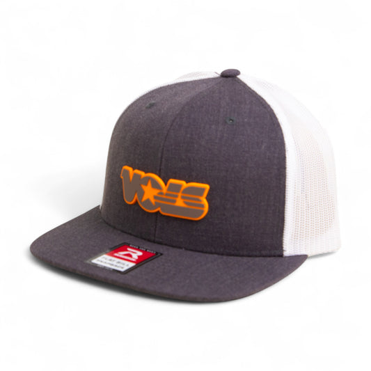Tennessee Volunteers Retro VOLS Star Charcoal 3D Wool Blend Flat Bill Hat- Heather Charcoal/ White