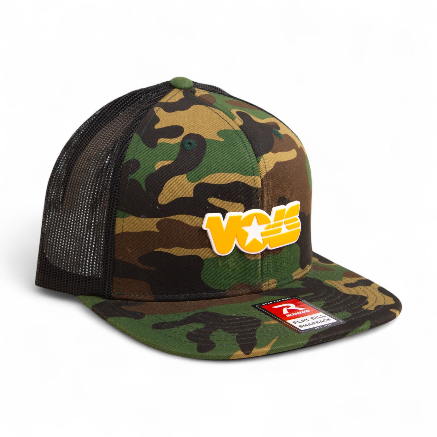 Tennessee Volunteers Retro VOLS Star Orange 3D Wool Blend Flat Bill Hat- Army Camo/ Black
