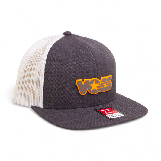 Tennessee Volunteers Retro VOLS Star Charcoal 3D Wool Blend Flat Bill Hat- Heather Charcoal/ White