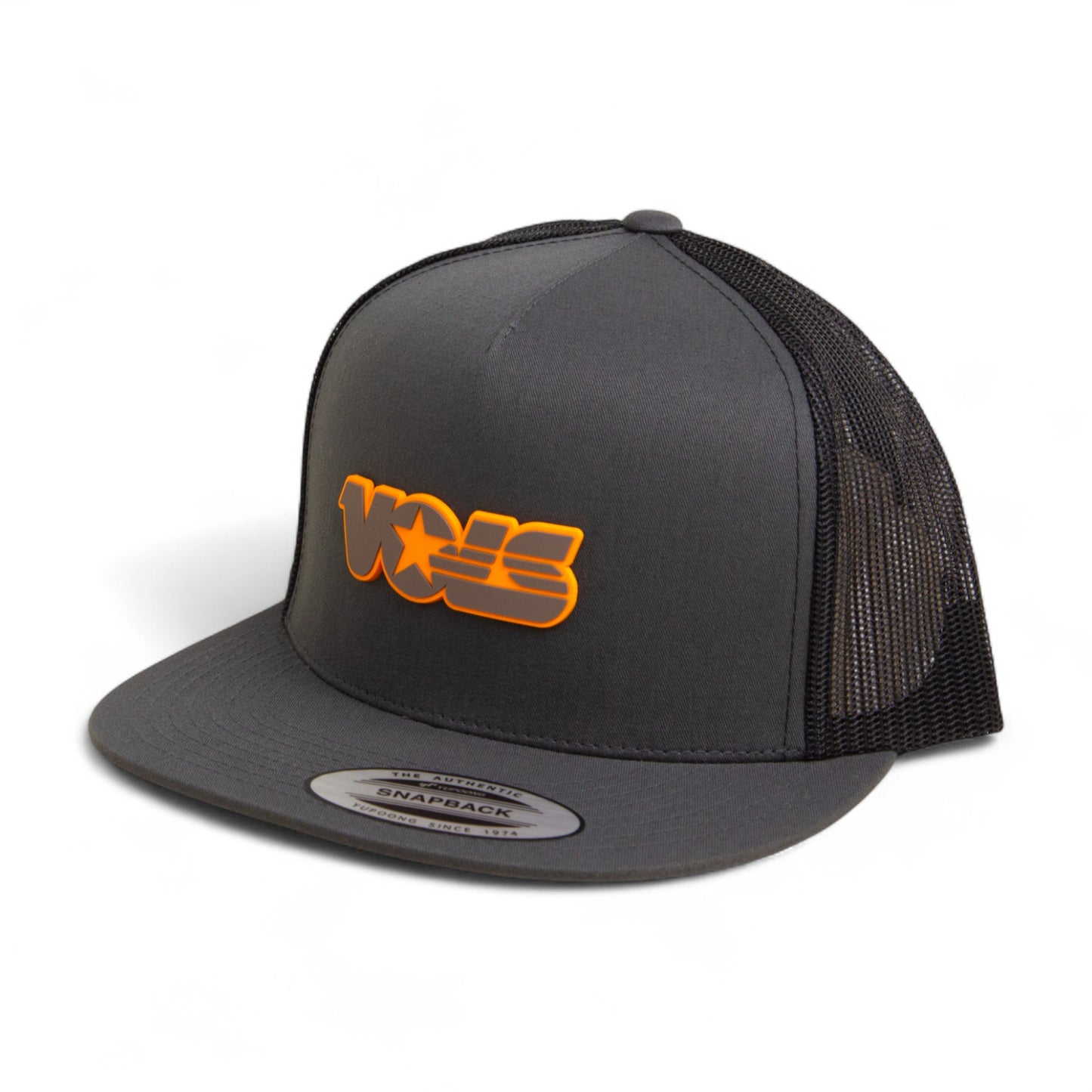 Tennessee Volunteers Retro VOLS Star Charcoal 3D YP Snapback Flat Bill Trucker Hat- Charcoal/ Black