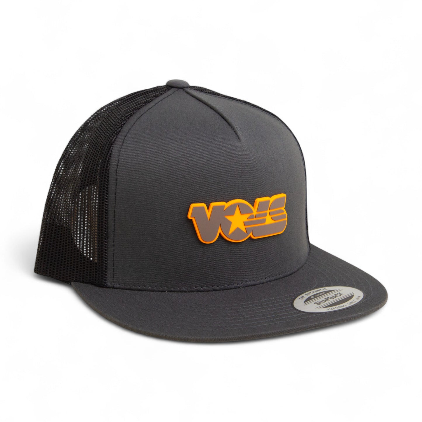 Tennessee Volunteers Retro VOLS Star Charcoal 3D YP Snapback Flat Bill Trucker Hat- Charcoal/ Black