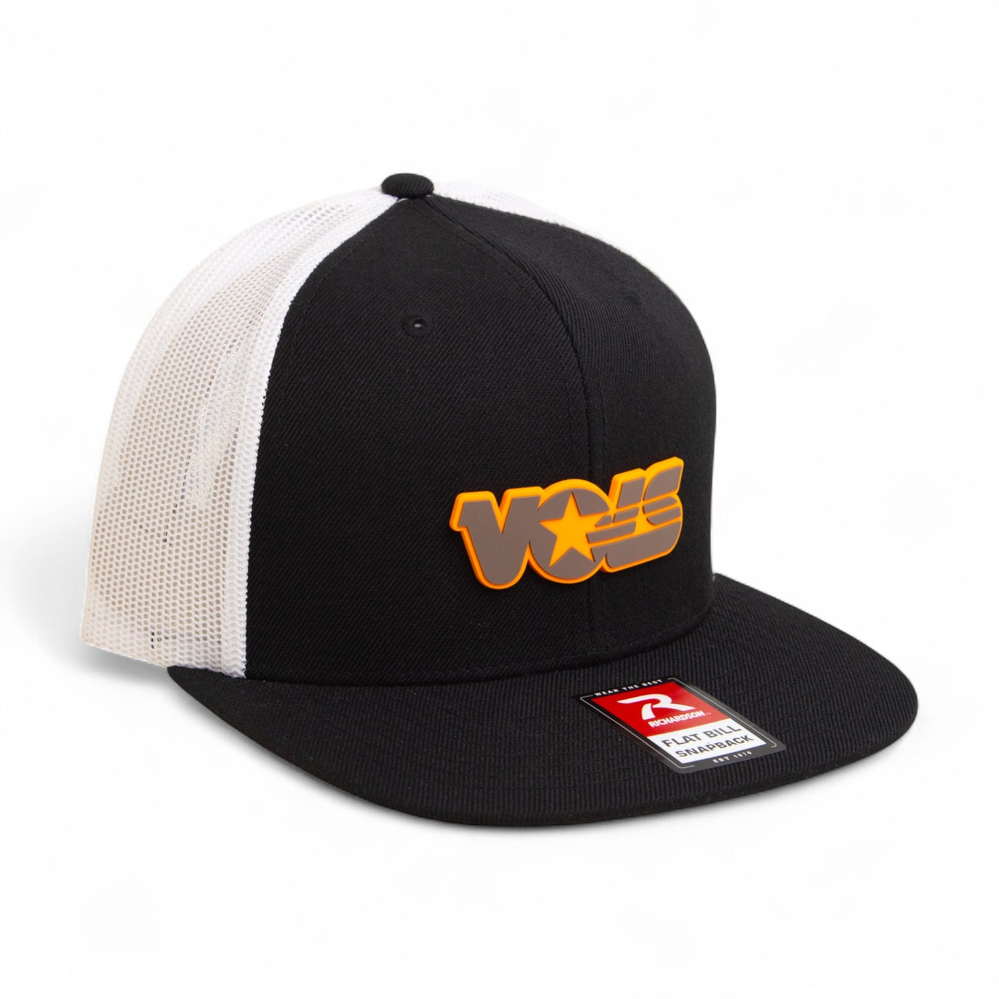 Tennessee Volunteers Retro VOLS Star Charcoal 3D Wool Blend Flat Bill Hat- Black/ White