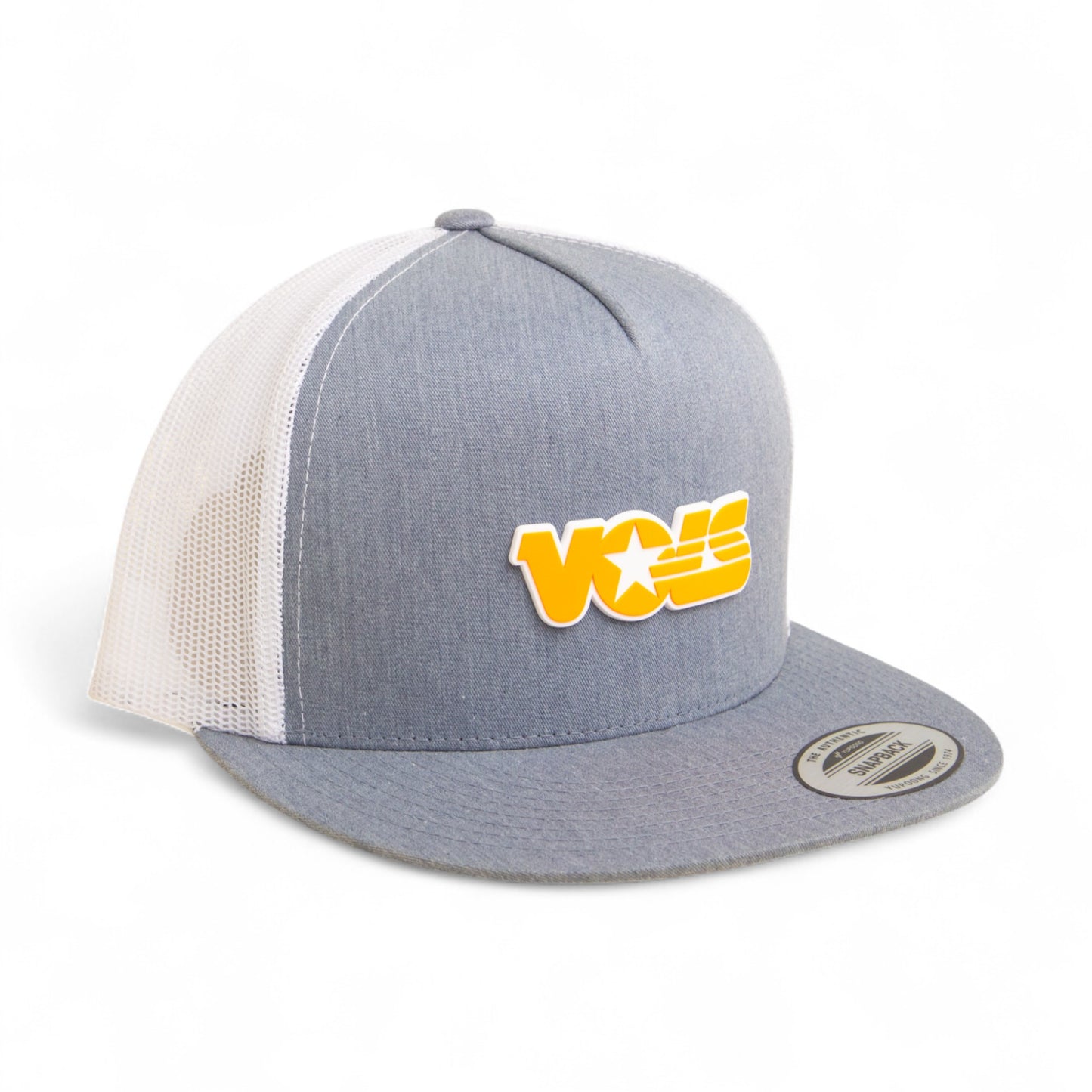 Tennessee Volunteers Retro VOLS Star Orange 3D YP Snapback Flat Bill Trucker Hat- Heather Grey/ White