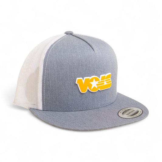 Tennessee Volunteers Retro VOLS Star Orange 3D YP Snapback Flat Bill Trucker Hat- Heather Grey/ White