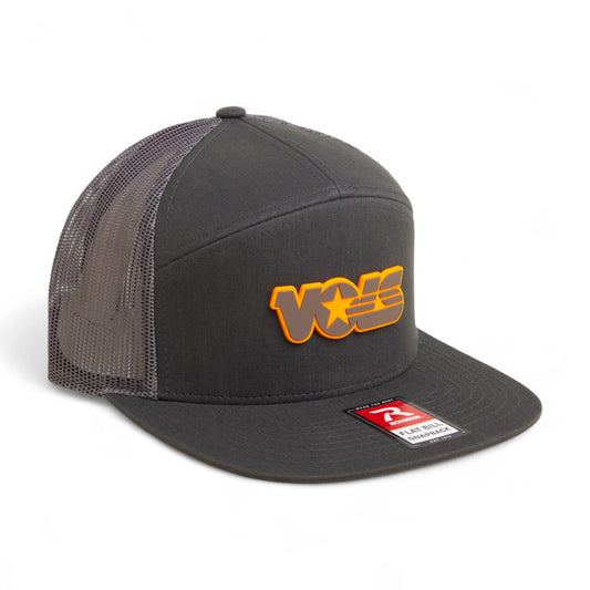 Tennessee Volunteers Retro VOLS Star Charcoal 3D Snapback Seven-Panel Flat Bill Trucker Hat- Charcoal
