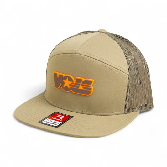 Tennessee Volunteers Retro VOLS Star Charcoal 3D Snapback Seven-Panel Flat Bill Trucker Hat- Pale Loden