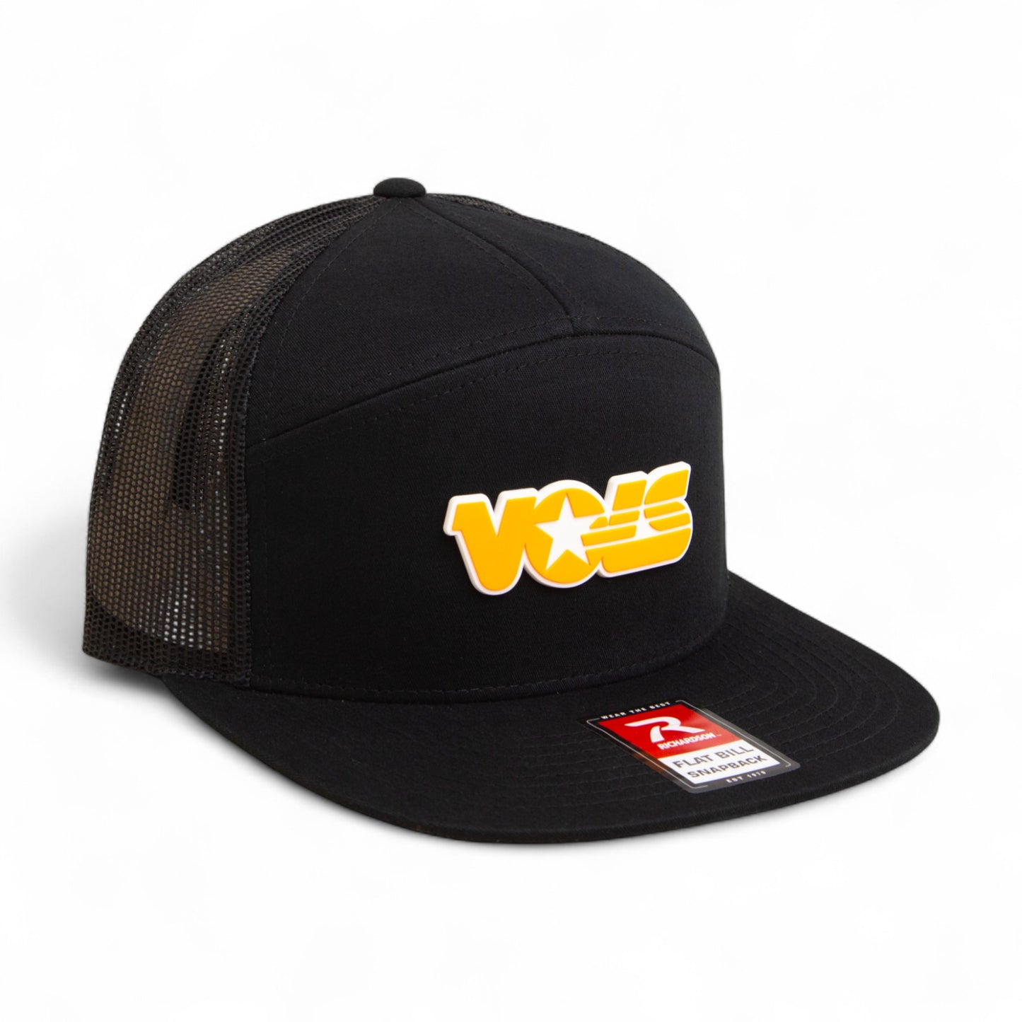 Tennessee Volunteers Retro VOLS Star Orange 3D Snapback Seven-Panel Flat Bill Trucker Hat- Black