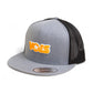 Tennessee Volunteers Retro VOLS Star Orange 3D YP Snapback Flat Bill Trucker Hat- Heather Grey/ Black