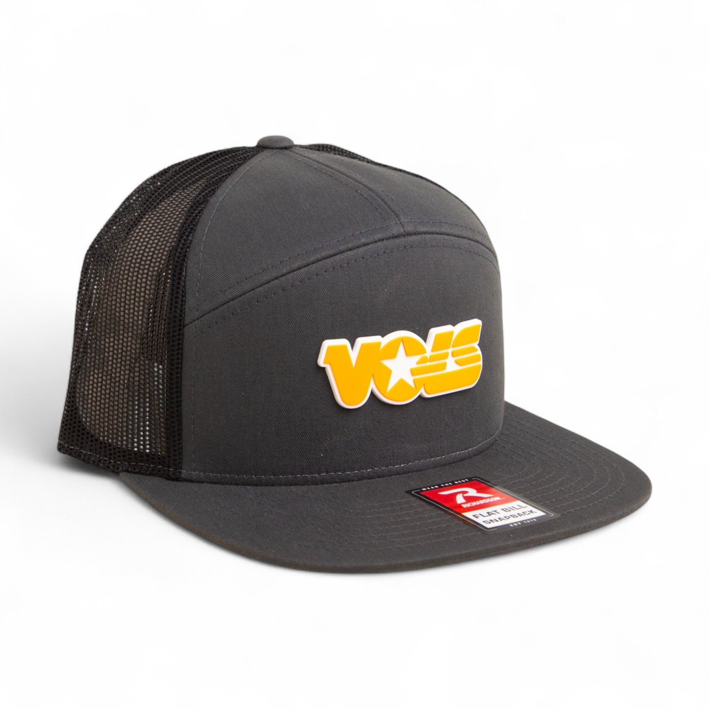 Tennessee Volunteers Retro VOLS Star Orange 3D Snapback Seven-Panel Flat Bill Trucker Hat- Charcoal/ Black