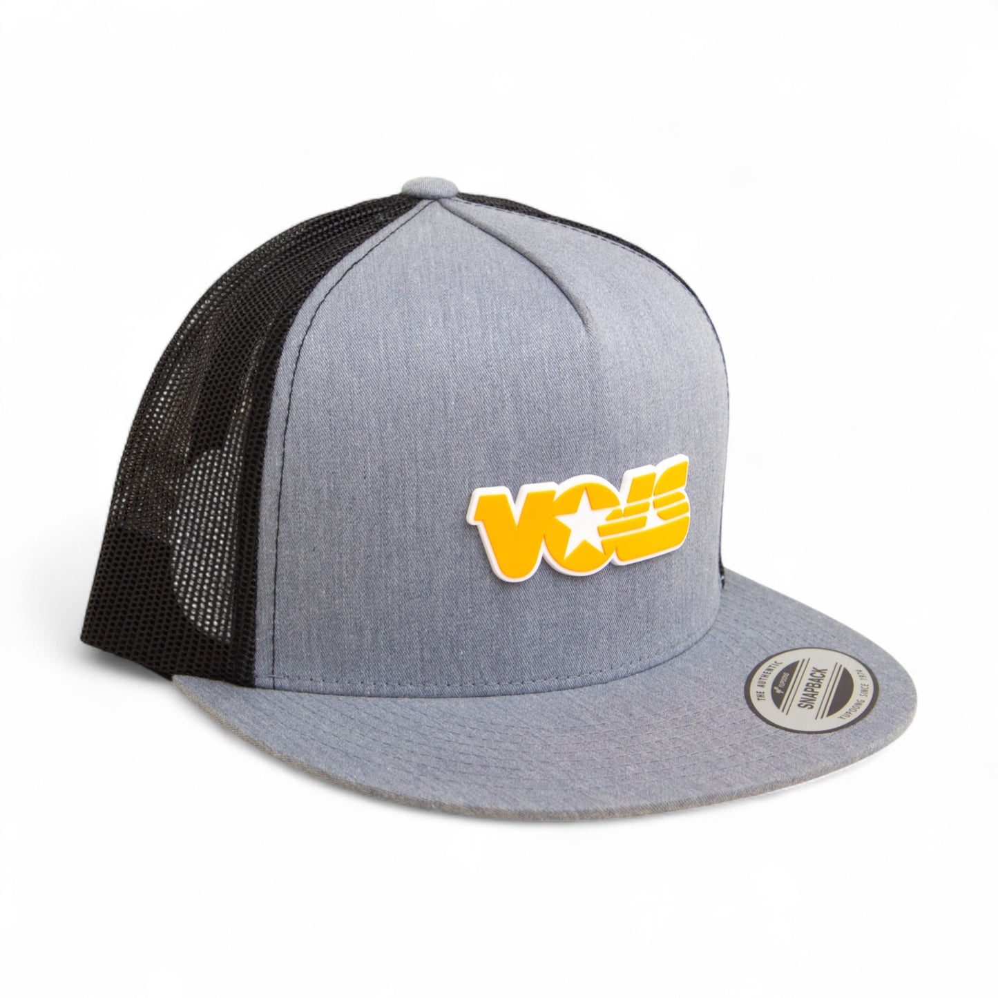 Tennessee Volunteers Retro VOLS Star Orange 3D YP Snapback Flat Bill Trucker Hat- Heather Grey/ Black