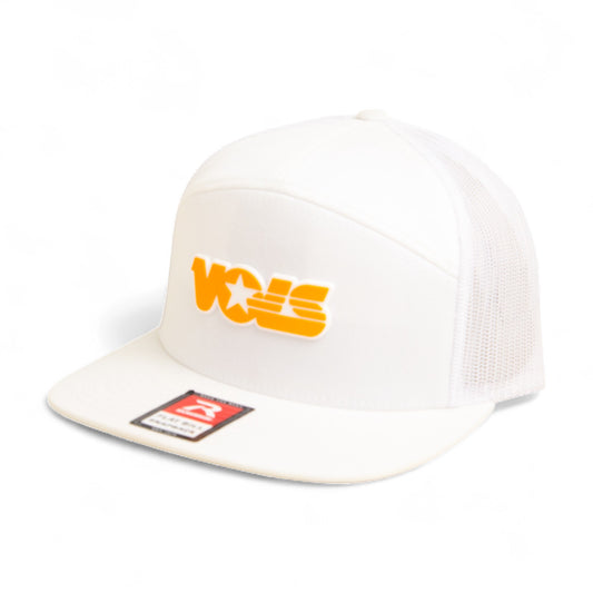 Tennessee Volunteers Retro VOLS Star Orange 3D Snapback Seven-Panel Flat Bill Trucker Hat- White
