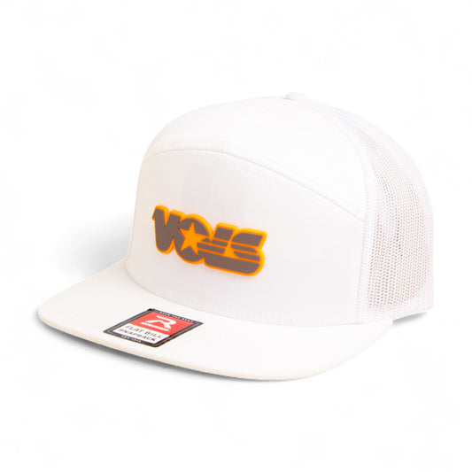 Tennessee Volunteers Retro VOLS Star Charcoal 3D Snapback Seven-Panel Flat Bill Trucker Hat- White