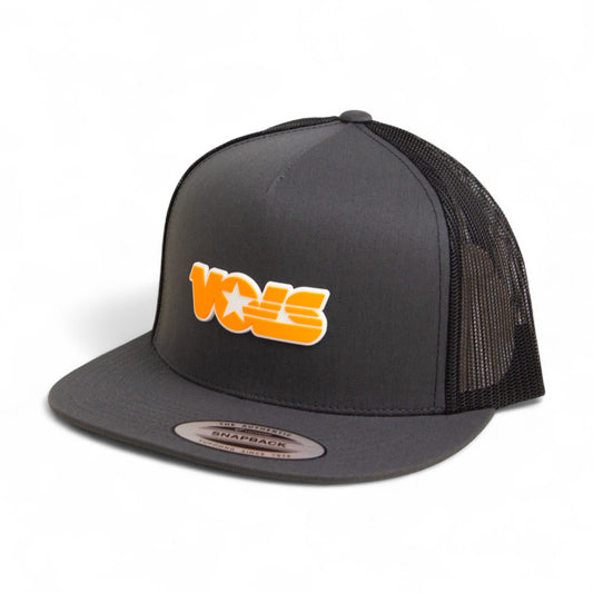 Tennessee Volunteers Retro VOLS Star Orange 3D YP Snapback Flat Bill Trucker Hat- Charcoal/ Black