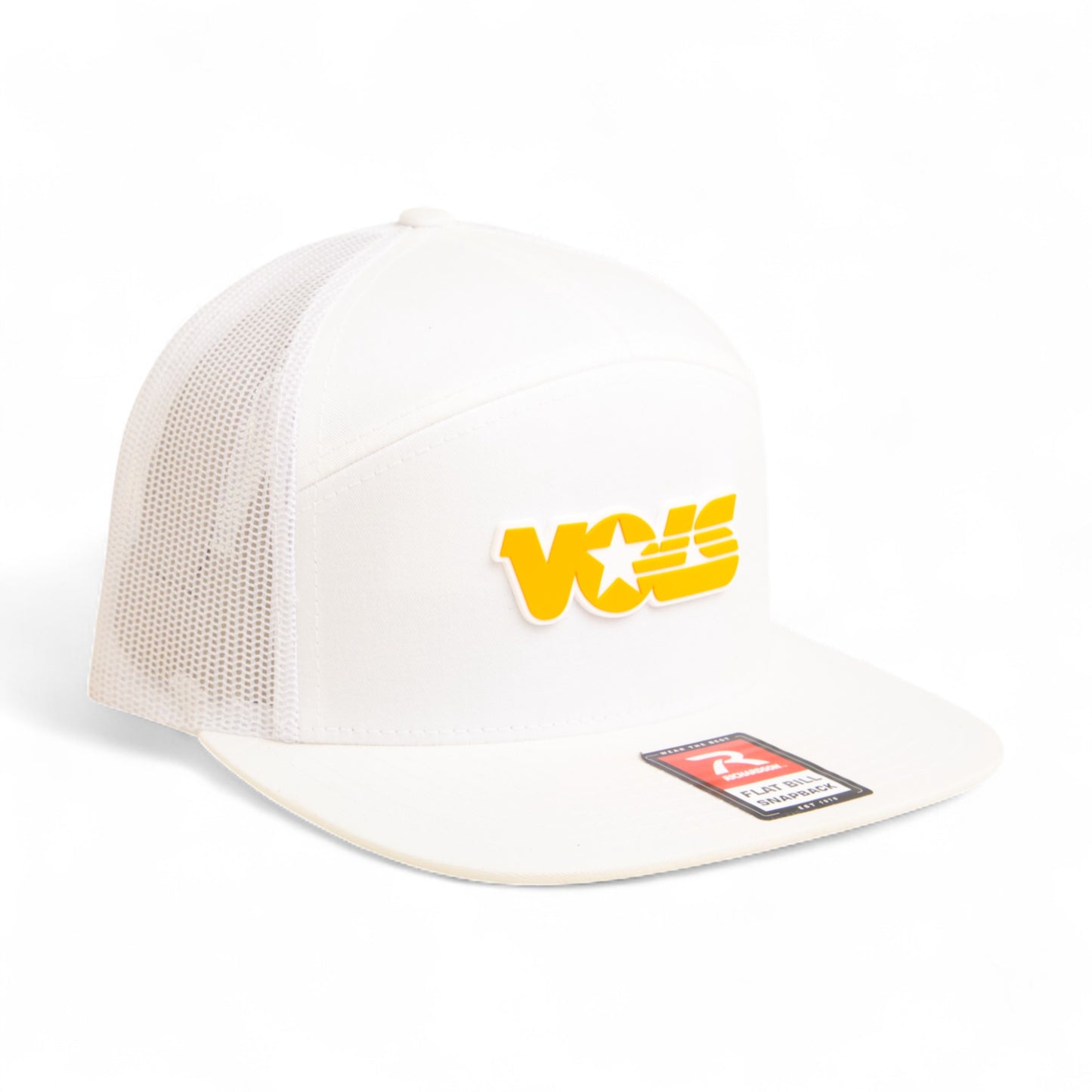 Tennessee Volunteers Retro VOLS Star Orange 3D Snapback Seven-Panel Flat Bill Trucker Hat- White