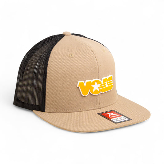Tennessee Volunteers Retro VOLS Star Orange 3D Wool Blend Flat Bill Hat- Tan/ Black