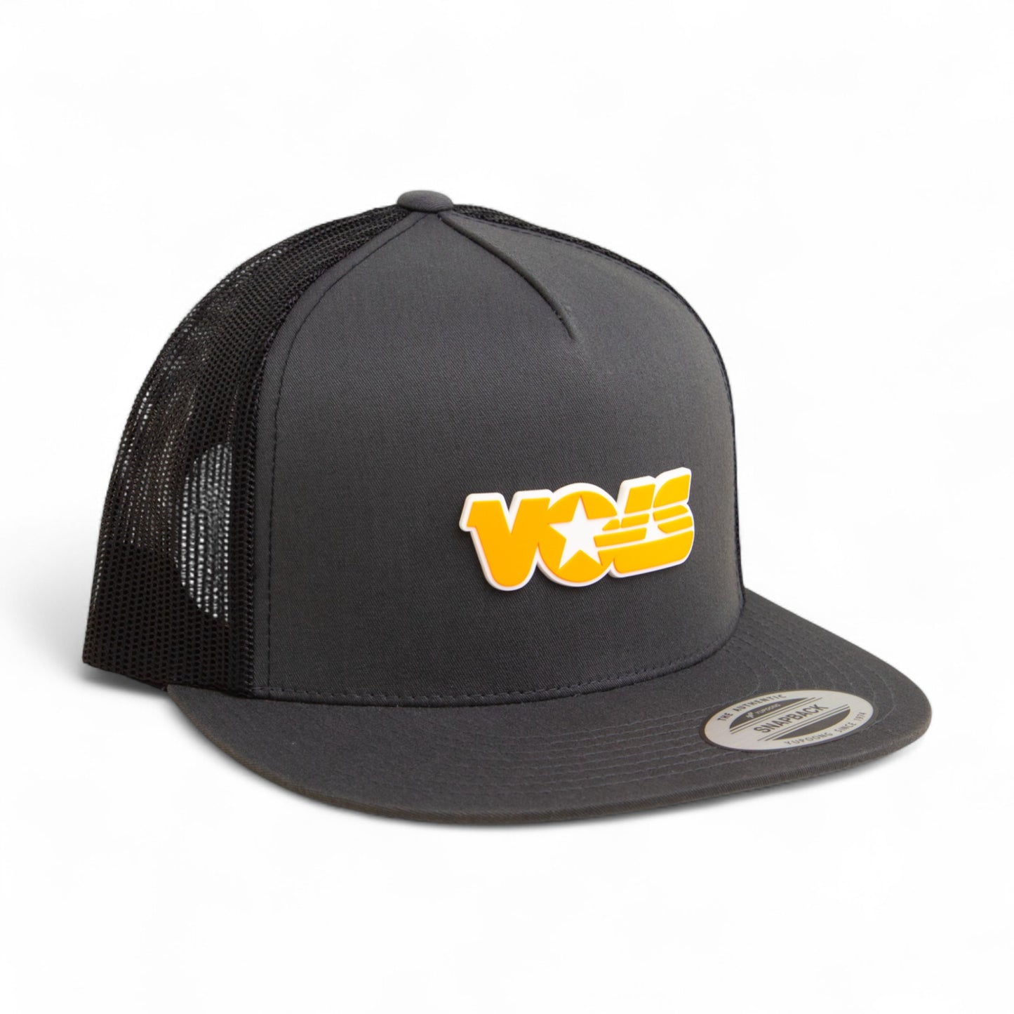 Tennessee Volunteers Retro VOLS Star Orange 3D YP Snapback Flat Bill Trucker Hat- Charcoal/ Black