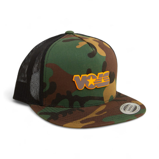 Tennessee Volunteers Retro VOLS Star Charcoal 3D YP Snapback Flat Bill Trucker Hat- Army Camo/ Black