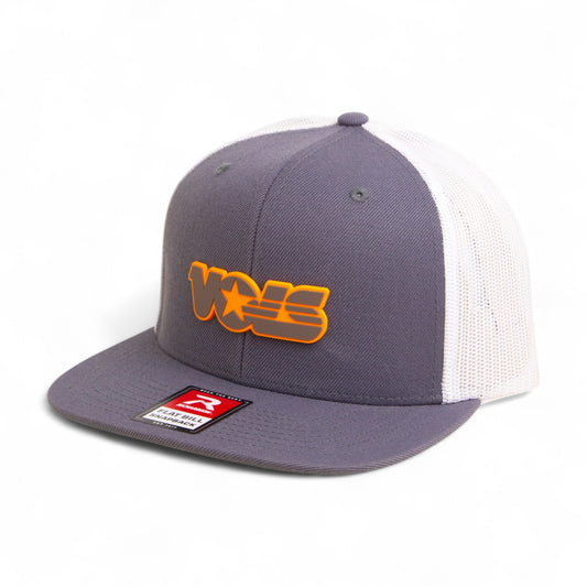 Tennessee Volunteers Retro VOLS Star Charcoal 3D Wool Blend Flat Bill Hat- Charcoal/ White