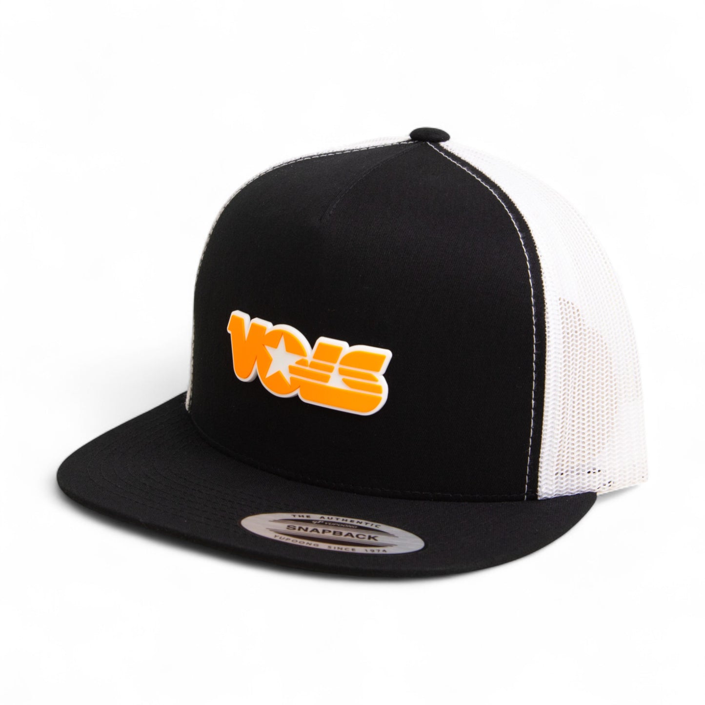 Tennessee Volunteers Retro VOLS Star Orange 3D YP Snapback Flat Bill Trucker Hat- Black/ White