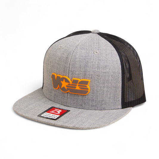 Tennessee Volunteers Retro VOLS Star Charcoal 3D Wool Blend Flat Bill Hat- Heather Grey/ Black