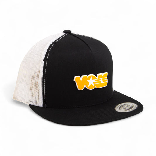 Tennessee Volunteers Retro VOLS Star Orange 3D YP Snapback Flat Bill Trucker Hat- Black/ White