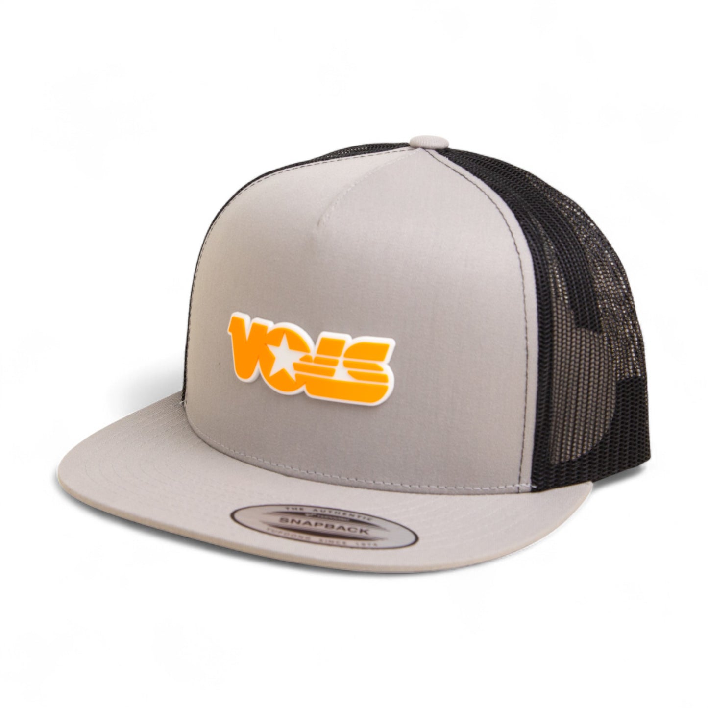 Tennessee Volunteers Retro VOLS Star Orange 3D YP Snapback Flat Bill Trucker Hat- Silver/ Black