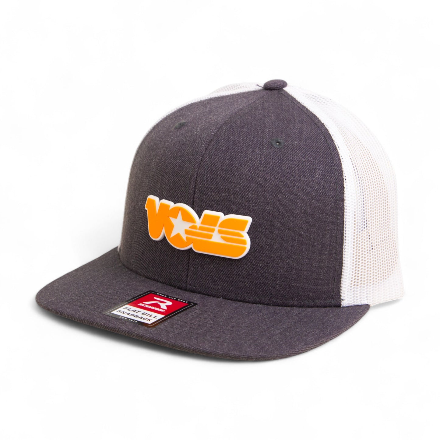 Tennessee Volunteers Retro VOLS Star Orange 3D Wool Blend Flat Bill Hat- Heather Charcoal/ White