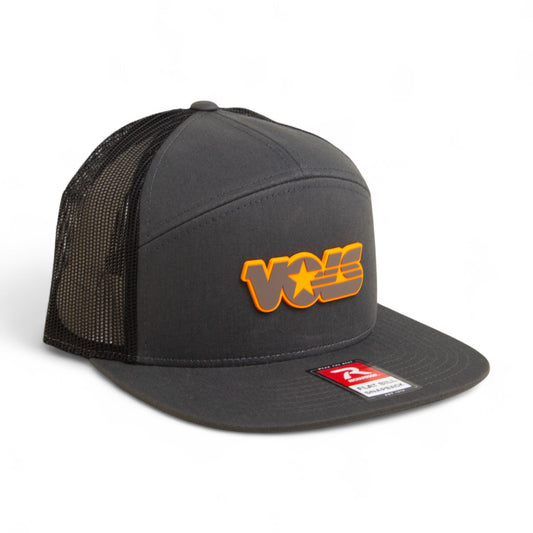 Tennessee Volunteers Retro VOLS Star Charcoal 3D Snapback Seven-Panel Flat Bill Trucker Hat- Charcoal/ Black