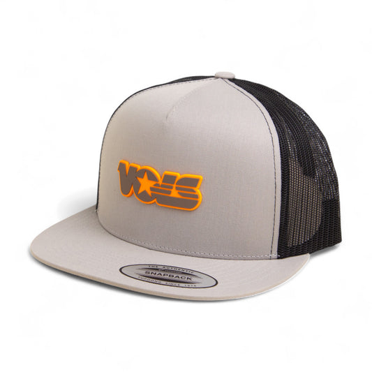 Tennessee Volunteers Retro VOLS Star Charcoal 3D YP Snapback Flat Bill Trucker Hat- Silver/ Black