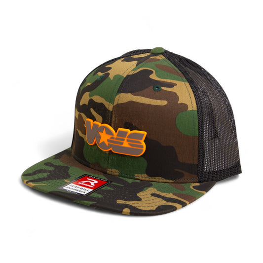 Tennessee Volunteers Retro VOLS Star Charcoal 3D Wool Blend Flat Bill Hat- Army Camo/ Black