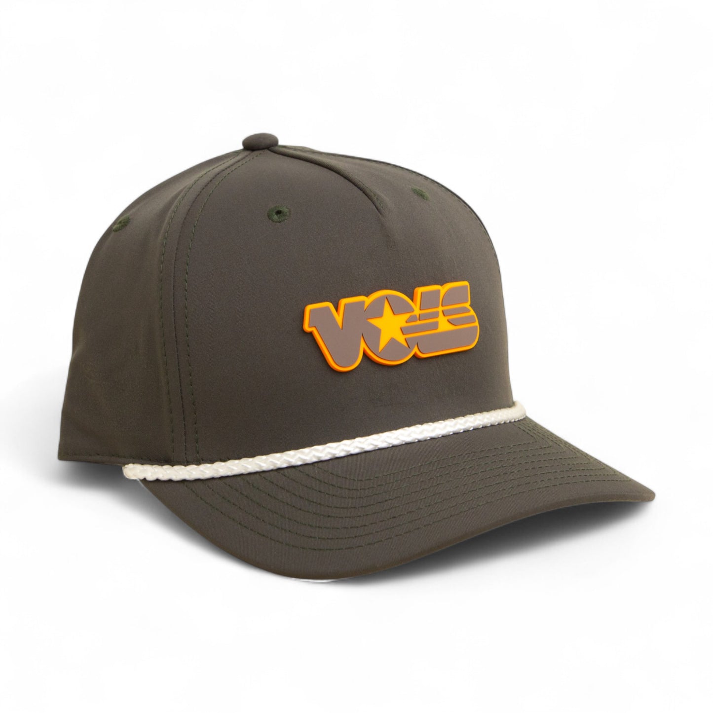 Tennessee Volunteers Retro VOLS Star Charcoal 3D Five Panel Classic Rope Hat- Olive/ White