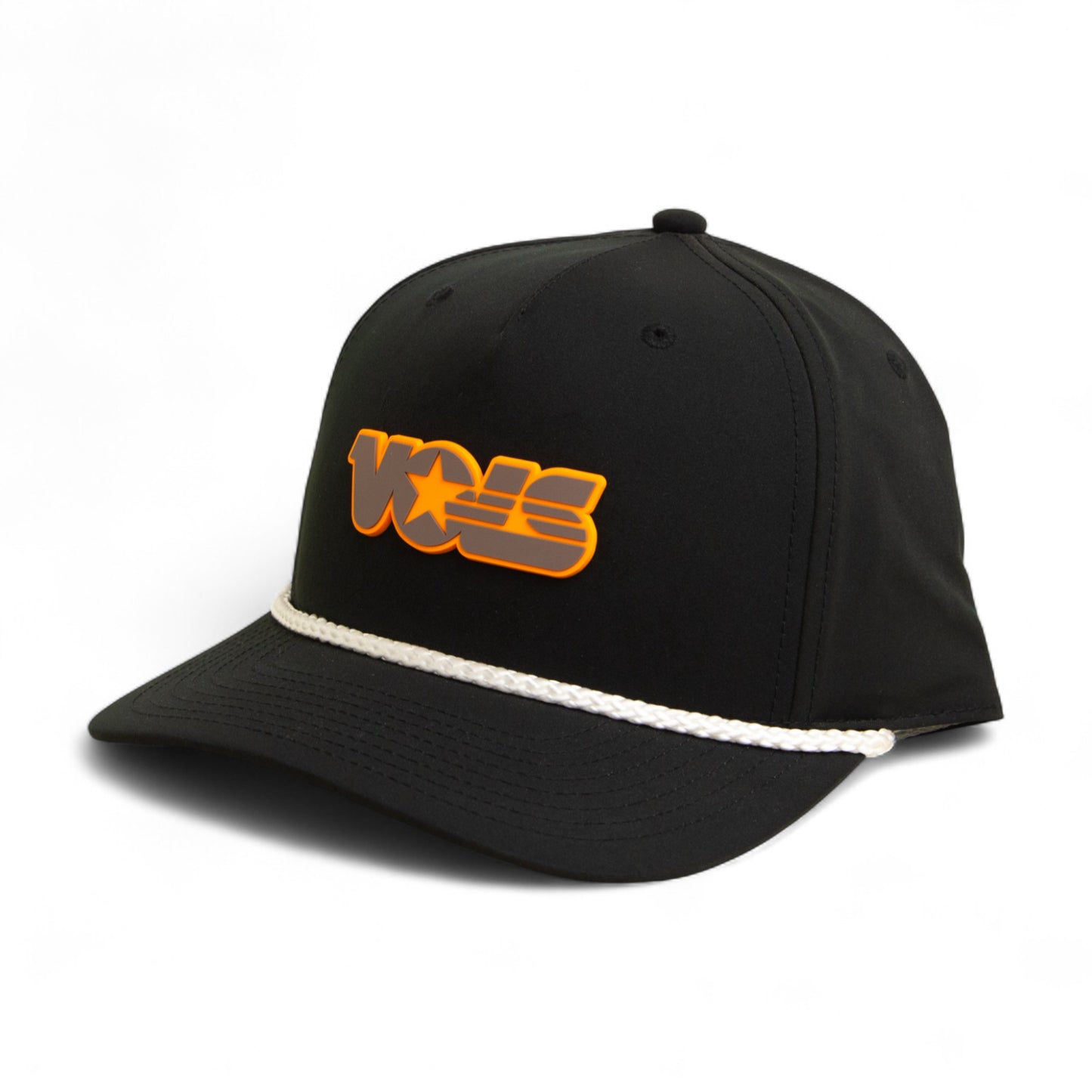 Tennessee Volunteers Retro VOLS Star Charcoal 3D Five Panel Classic Rope Hat- Black/ White