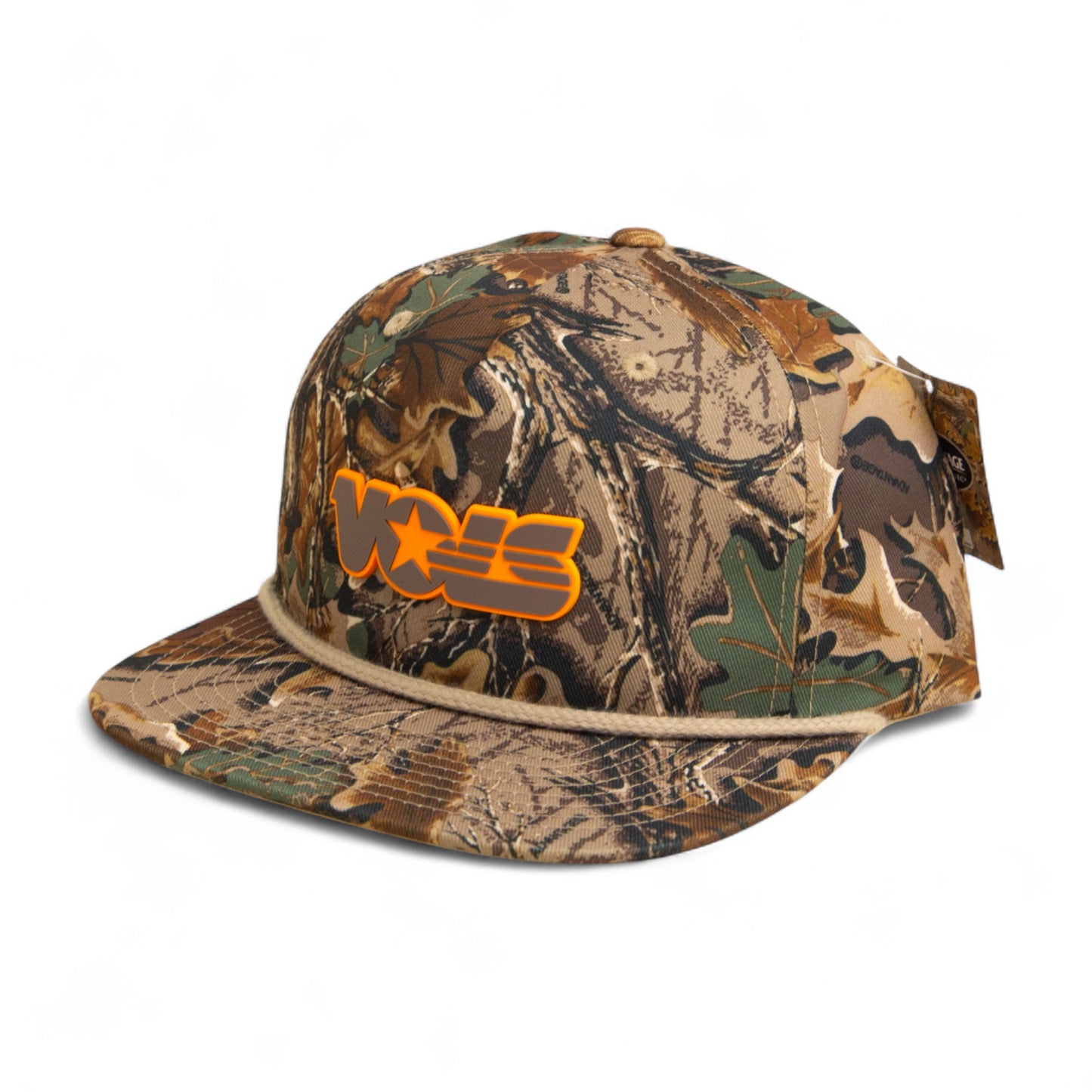 Tennessee Volunteers Retro VOLS Star Charcoal 3D Umpqua Rope Hat- Realtree Advantage/ Khaki