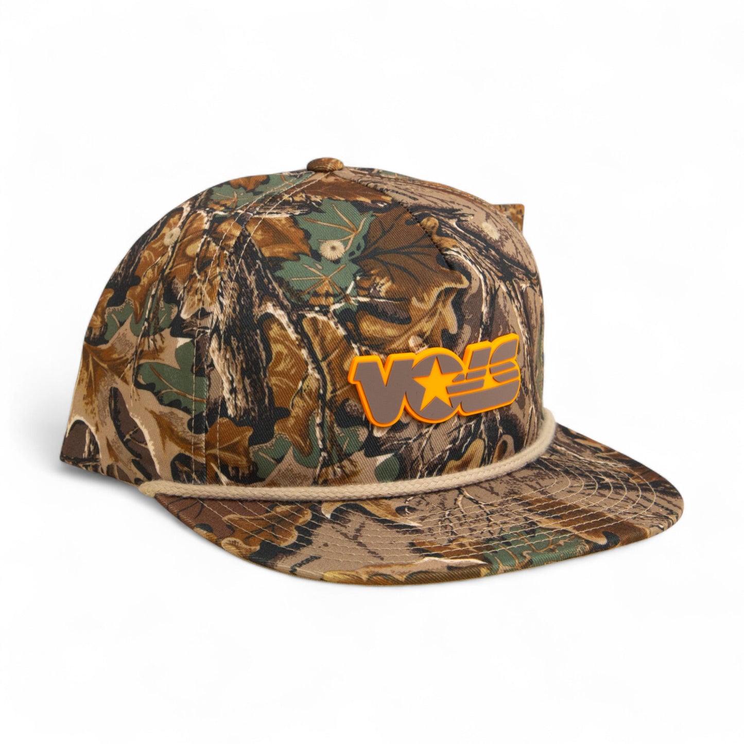 Tennessee Volunteers Retro VOLS Star Charcoal 3D Umpqua Rope Hat- Realtree Advantage/ Khaki