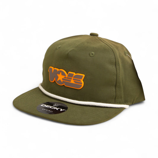 Tennessee Volunteers Retro VOLS Star Charcoal 3D Classic Rope Hat- Olive/ White