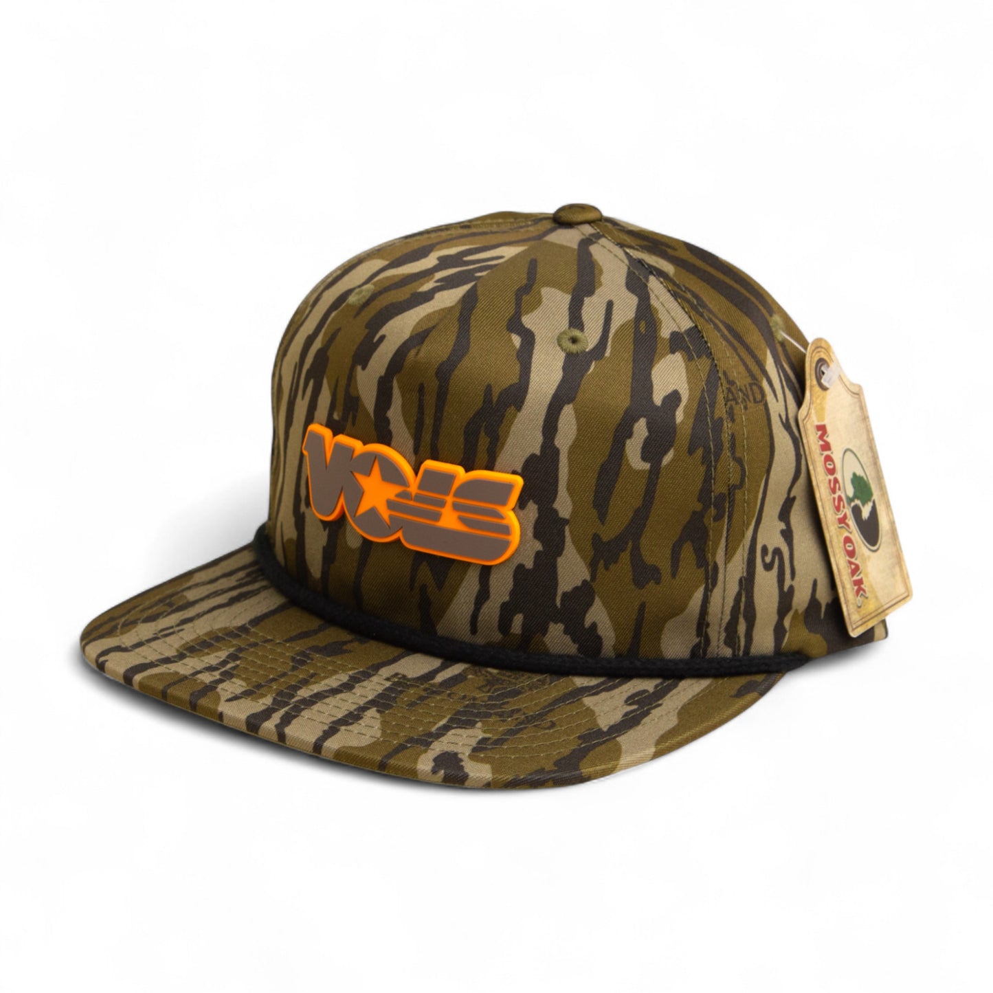 Tennessee Volunteers Retro VOLS Star Charcoal 3D Umpqua Rope Hat- Mossy Oak Bottomland/ Black
